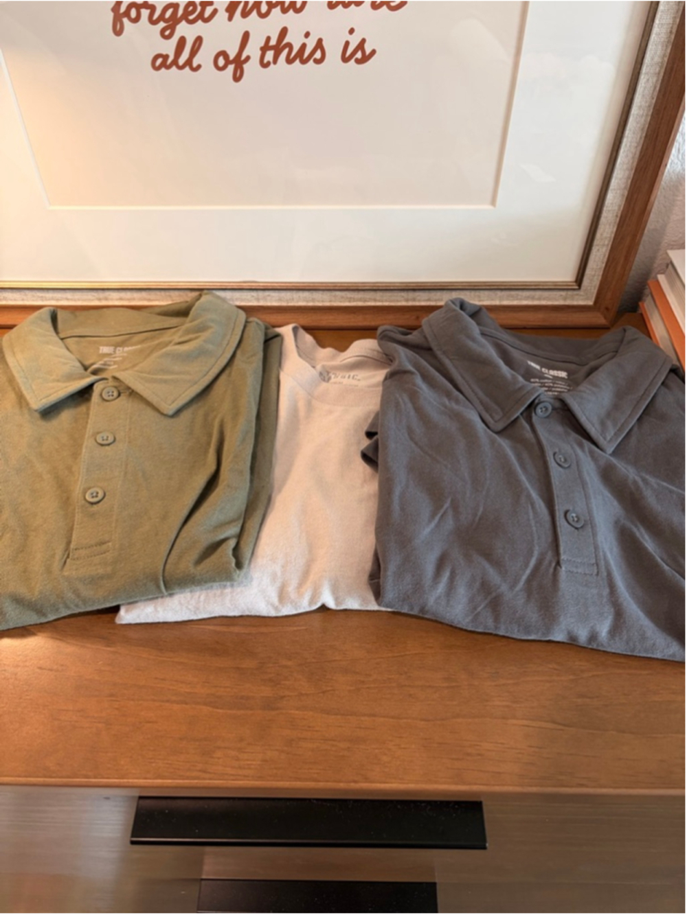 True Classic Men’s 3 Pack Medium Olive Gray Polo Taupe Crew NWOT